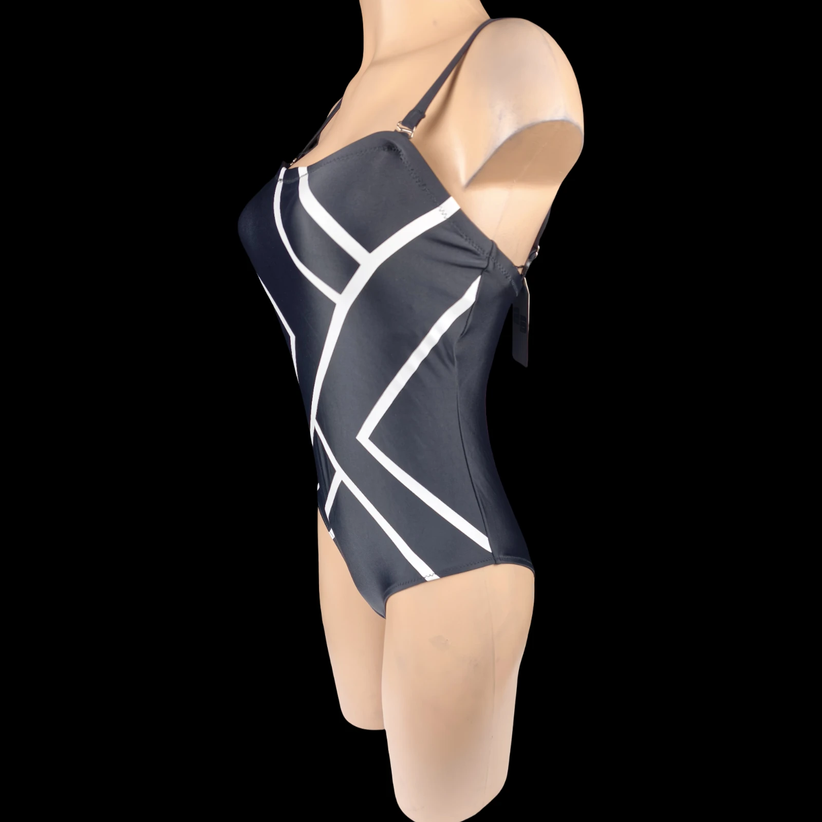 Bañador de 1 pieza negro con un aspecto gráfico atemporal – Nuevo Talla S 36/38 – photo 10